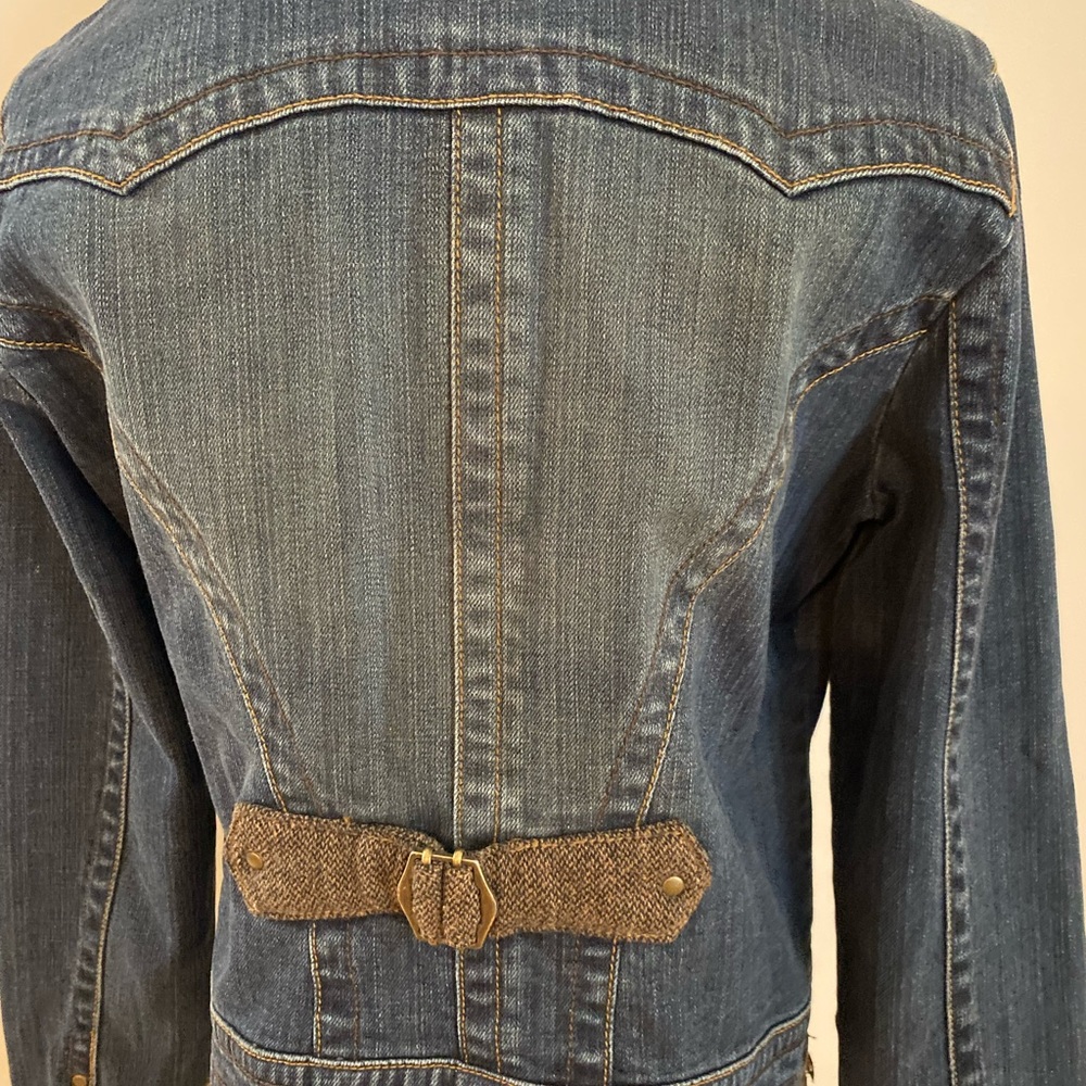 CAbi Jean Jacket with Fringe Trim Size S Style 620 - Picture 7 of 9